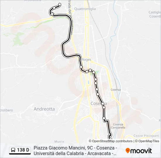 138 D Bus Line Map