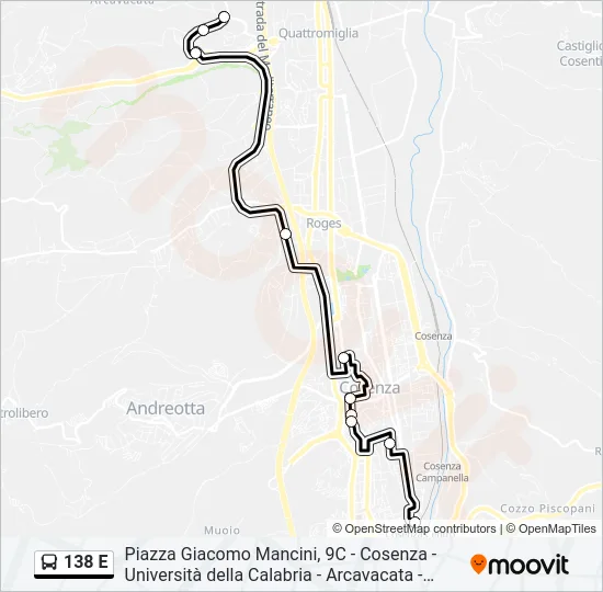 138 E Bus Line Map