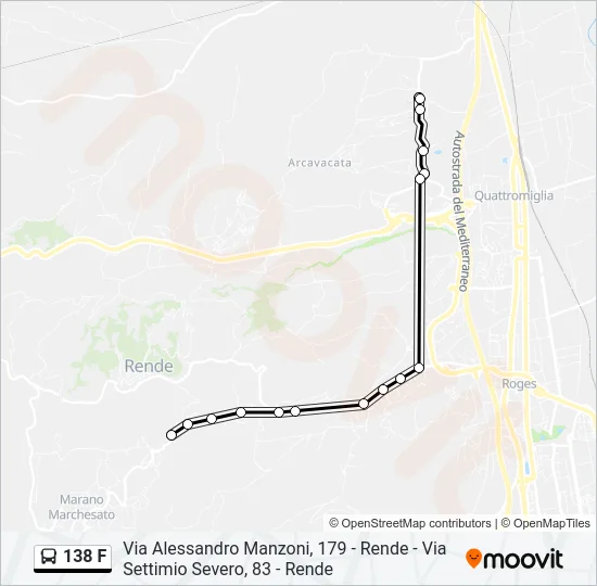 138 F Bus Line Map