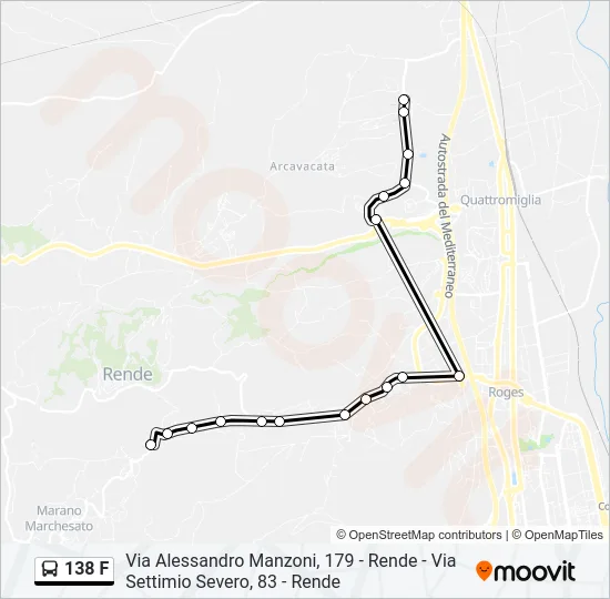 138 F Bus Line Map