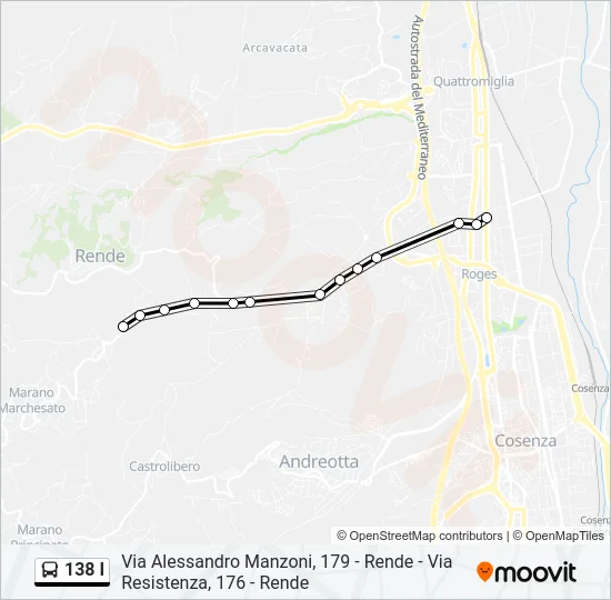 138 I Bus Line Map