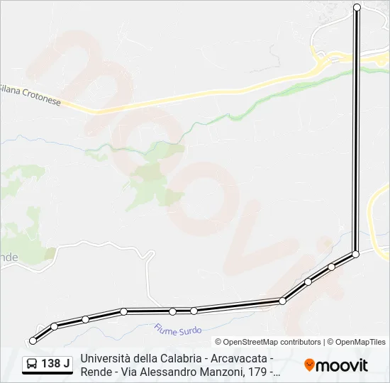 138 J Bus Line Map