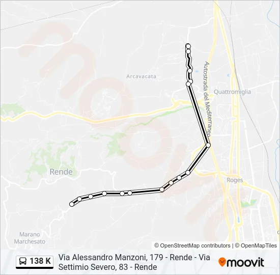 138 K Bus Line Map