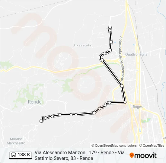 138 K Bus Line Map
