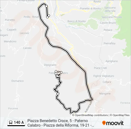 140 A Bus Line Map