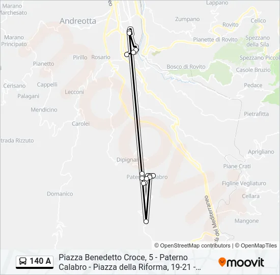 140 A Bus Line Map