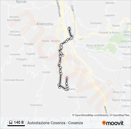 140 B Bus Line Map
