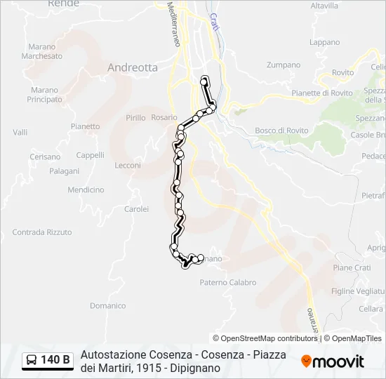 140 B Bus Line Map