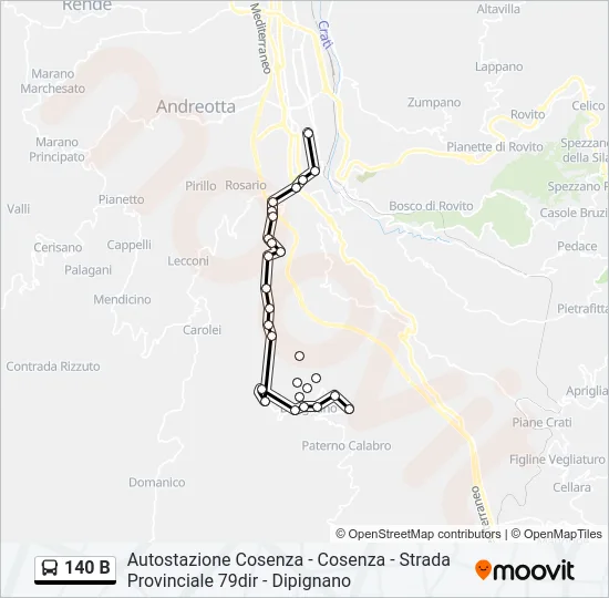 140 B Bus Line Map