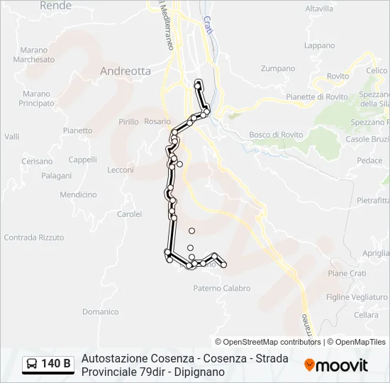 140 B Bus Line Map