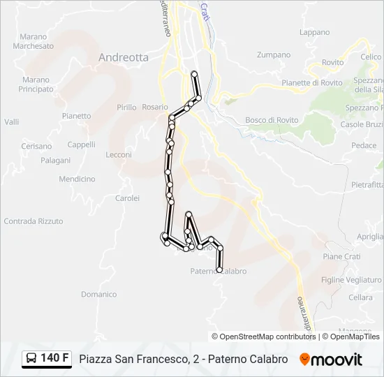 140 F Bus Line Map