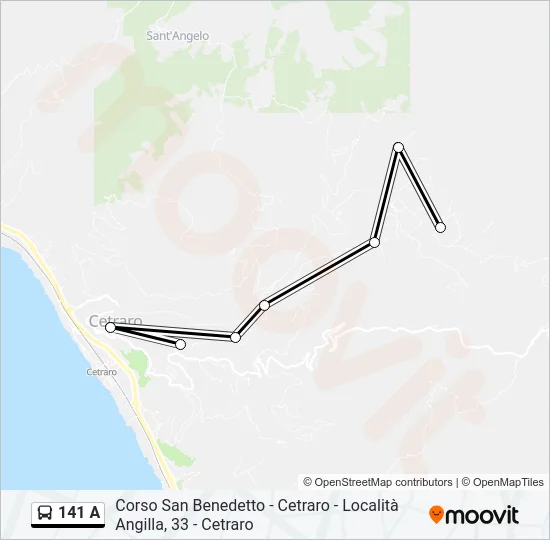 141 A Bus Line Map