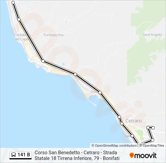 141 B Bus Line Map