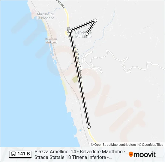 141 B Bus Line Map