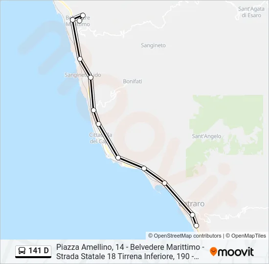 141 D Bus Line Map