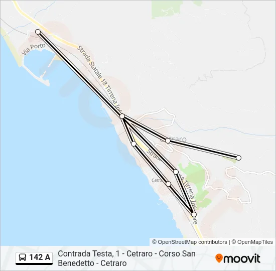 142 A Bus Line Map