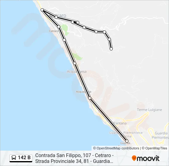 142 B Bus Line Map