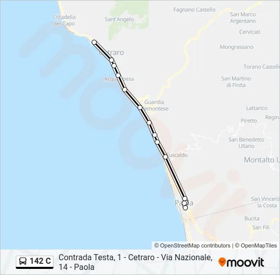 142 C Bus Line Map