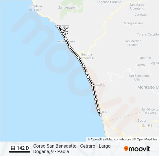 142 D Bus Line Map