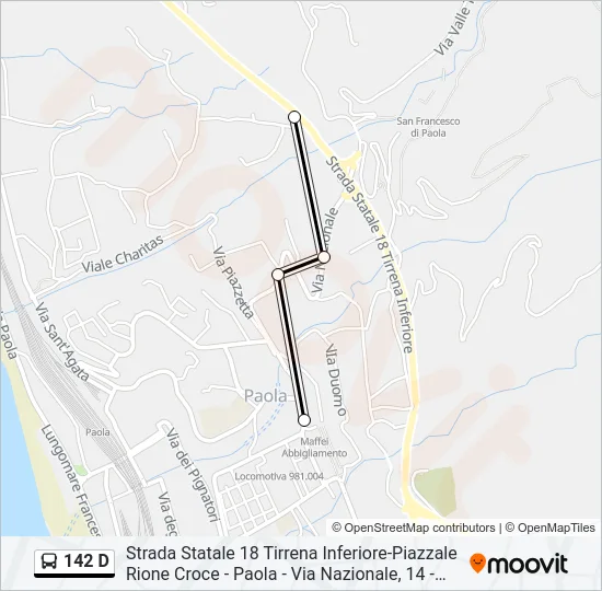142 D Bus Line Map