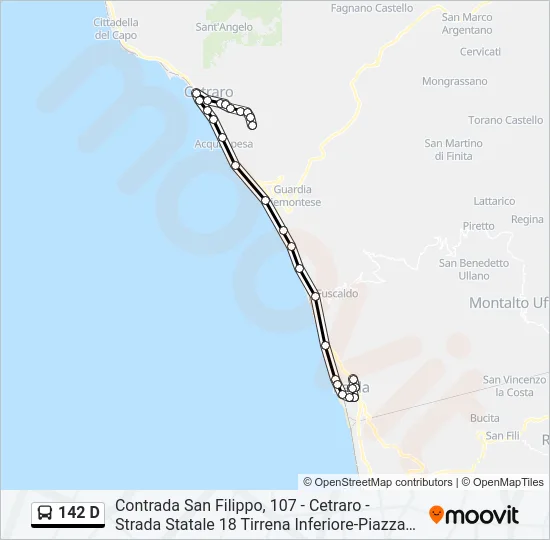 142 D Bus Line Map
