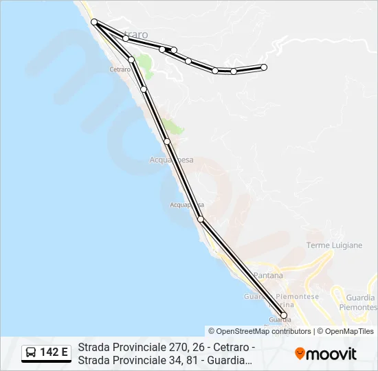 142 E Bus Line Map