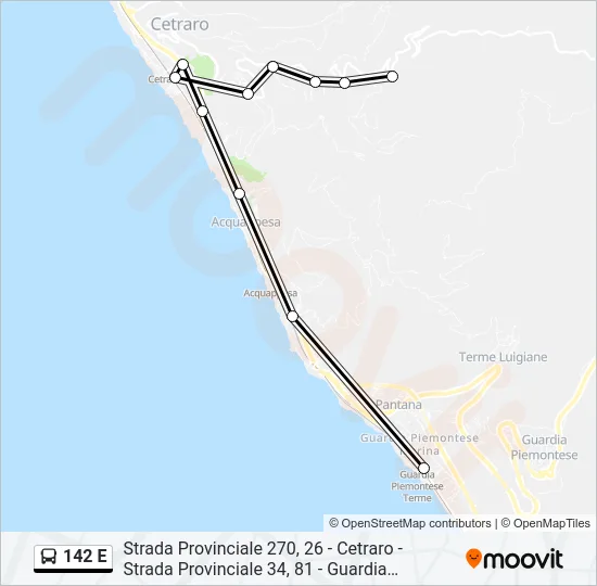 142 E Bus Line Map