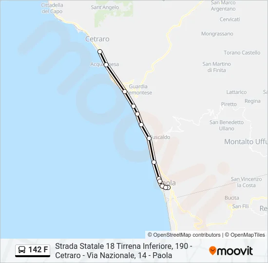 142 F Bus Line Map
