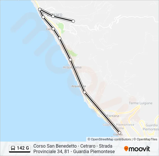 142 G Bus Line Map