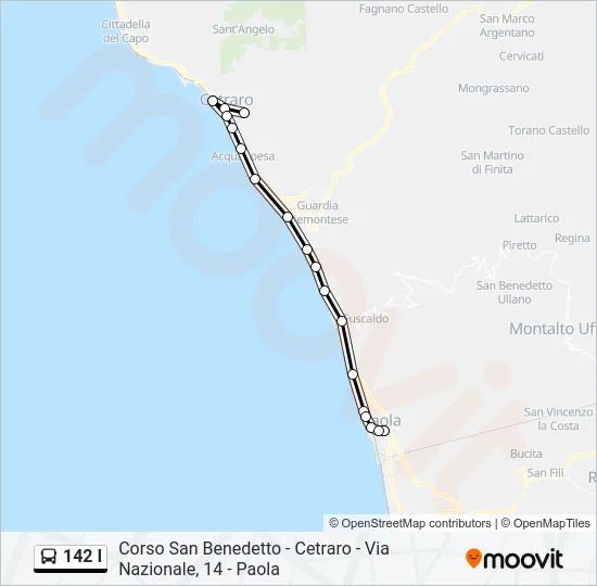 142 I Bus Line Map