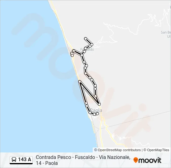 143 A Bus Line Map