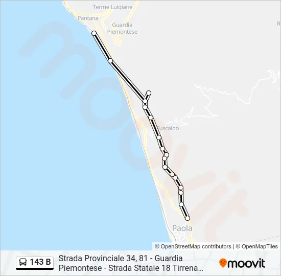 143 B Bus Line Map