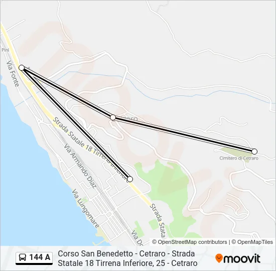 144 A Bus Line Map