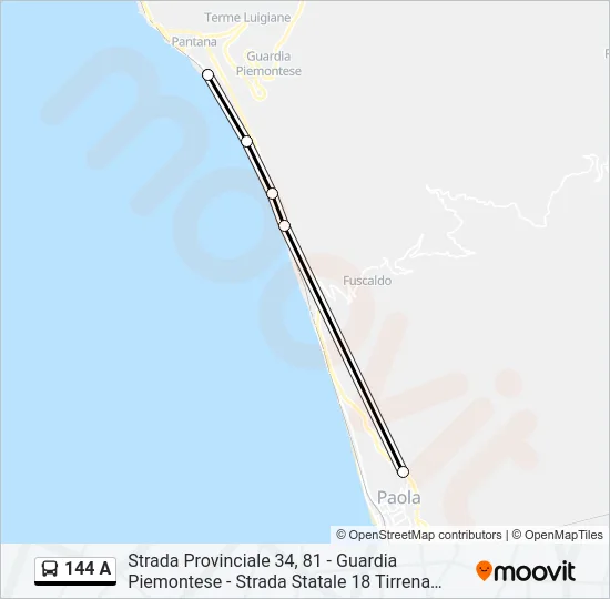 144 A Bus Line Map