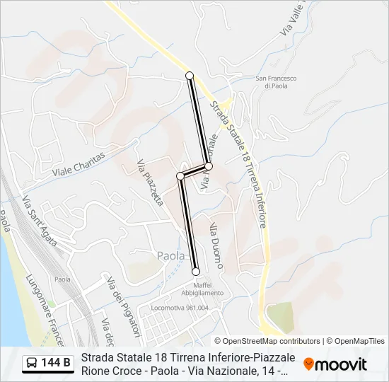 144 B Bus Line Map