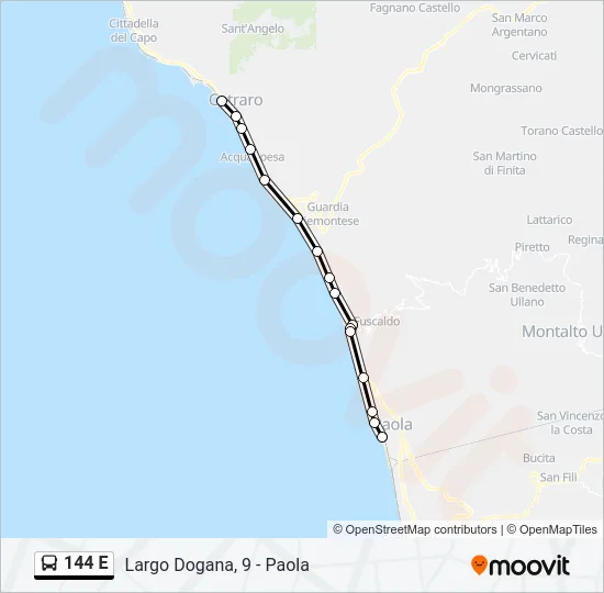 144 E Bus Line Map