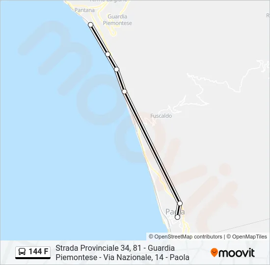 144 F Bus Line Map