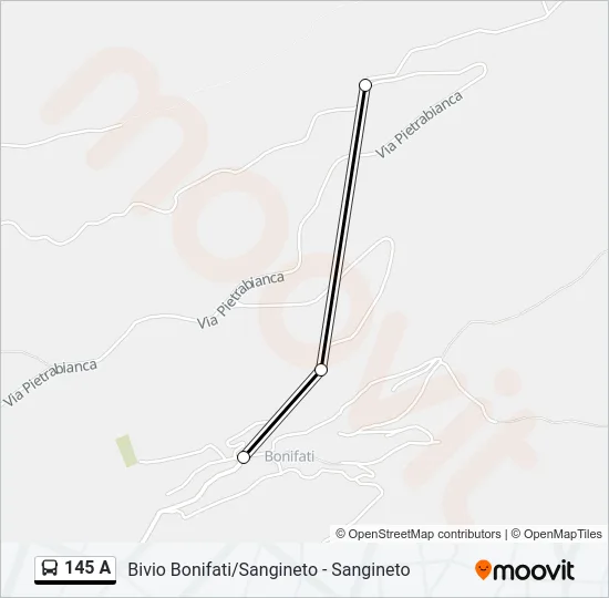145 A Bus Line Map