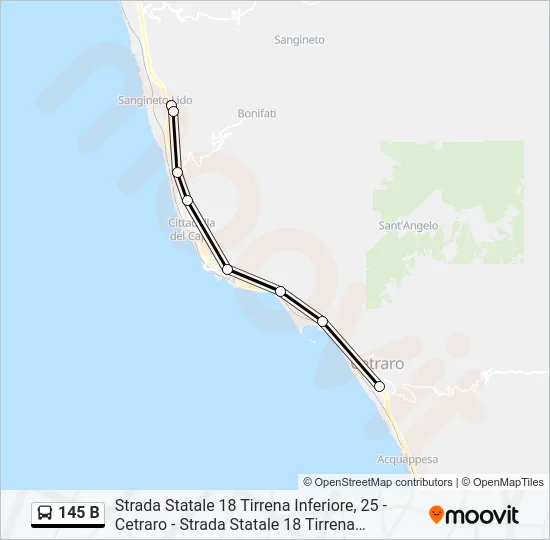 145 B Bus Line Map