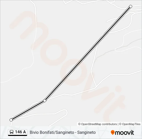 146 A Bus Line Map