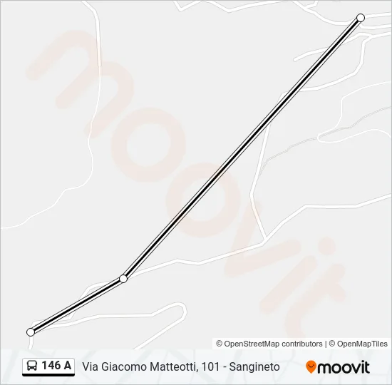 146 A Bus Line Map