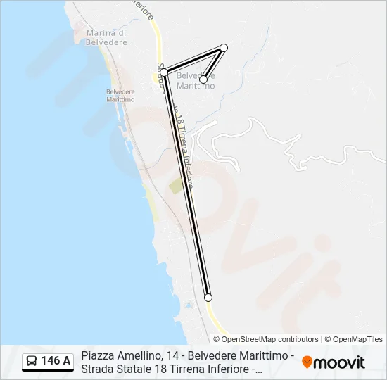 146 A Bus Line Map