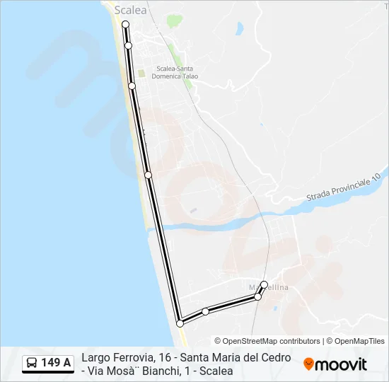 149 A Bus Line Map
