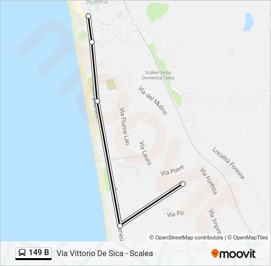 149 B Bus Line Map