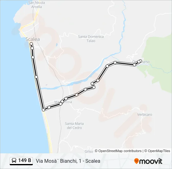 149 B Bus Line Map