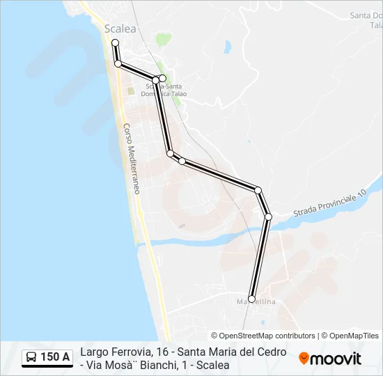150 A Bus Line Map