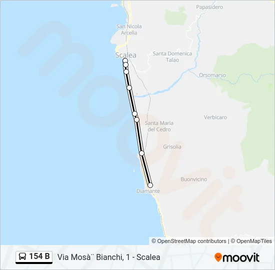 154 B Bus Line Map
