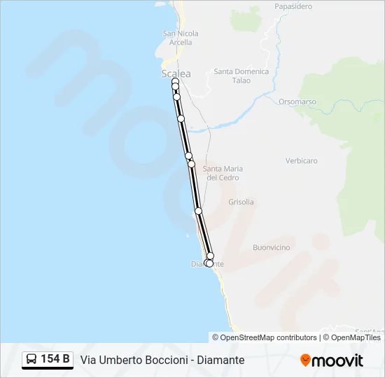 154 B Bus Line Map
