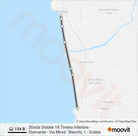 154 B Bus Line Map