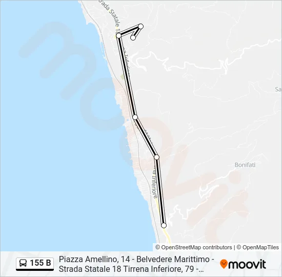 155 B Bus Line Map